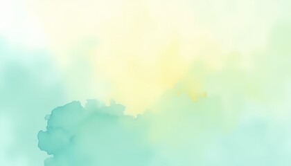 Fototapeta premium Light green watercolor abstract background with soft gradient