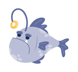 Angler fish monkfish underwater character