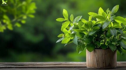 Small Plant in Wooden Container