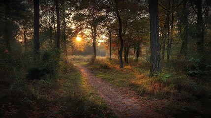 Obraz premium A stunning drone capture reveals the autumn splendor of the park, with leaves ablaze in vibrant hues