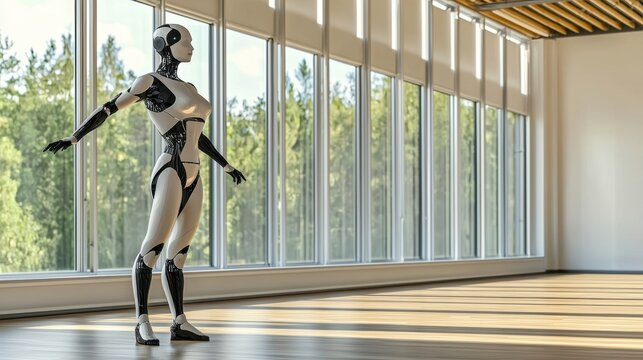 Fembot in Modern Room: A Glimpse into the Future of AI