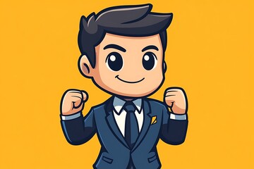 Confident Cartoon Businessman Illustration5