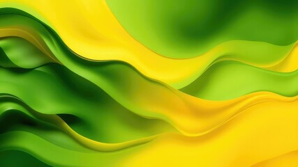 Abstract art with a dominant green and yellow color scheme creating a harmonious effect, swirl patterns, artistic style
