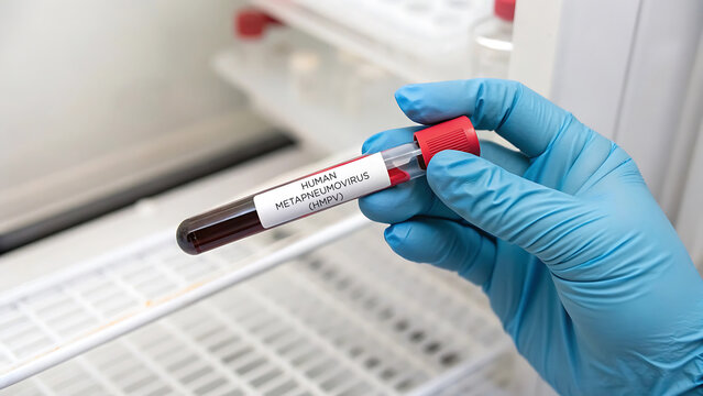 Blood sample tube for Metapneumo virus test, metapneumo virus can cause respiratory disease - Powered by Adobe