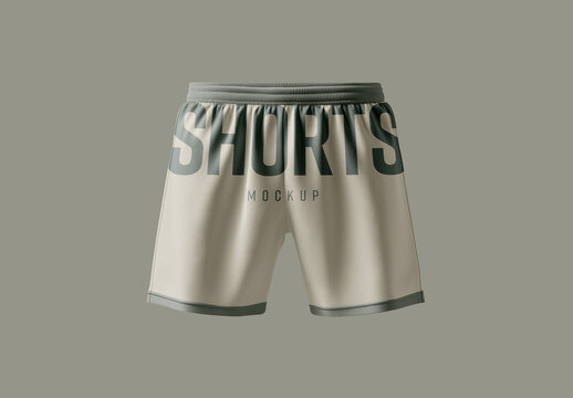 Shorts Mockup &ndash; Minimalist Front View of Athletic Shorts for Sportswear Branding, Fitness Apparel Design or Online Store Presentation