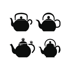 Set of teapot, vector illustration .