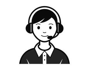 vector graphic of a customer service representative, perfect for telecommunication or technical support concepts