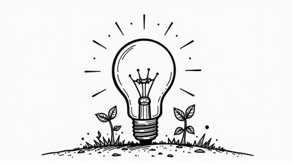 Light Bulb Growing Idea Concept