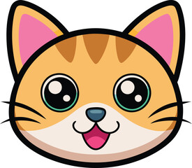 Vector illustration cute kitty face 