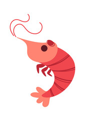 Shrimp cute underwater animal mascot