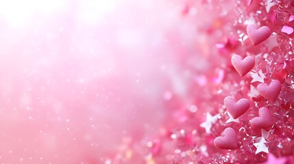 Obraz premium Celebration of love hearts romantic setting digital art soft focus