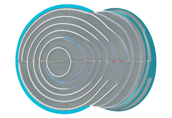 A radar screen featuring concentric circles and a sweeping line, commonly used in navigation, aviation, and maritime monitoring. PNG