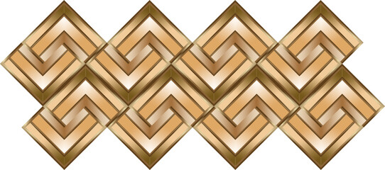 composition of geometric lines and planes with gold and brown gradient colors as inspiration for ornaments and graphic designs