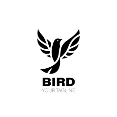 Bird Logo. Bird Logo Design. Bird Logo Brand. Bird Logo Vector Design Isolated on White Background