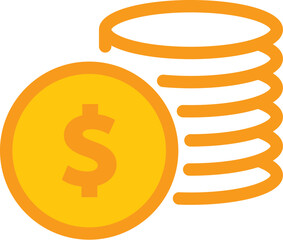 Money Related Vector Line Icon. Contains such Icons as Wallet, ATM, Bundle of Money, Hand with a Coin and more, yellow color