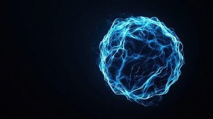 A glowing blue orb symbolizing stable fusion energy in a digital artwork.
