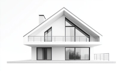 Simple House Isolated on White