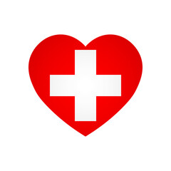 Obraz premium Switzerland flag - rectangle colorful flag representing a country cultural identity and heritage. The essence of national pride and unity. Attached by the corners in a paper album