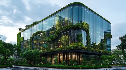 Obraz premium Eco-friendly modern architecture daylight and sustainability in urban design