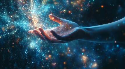 Cosmic energy manifestation abstract space digital art universe light