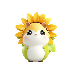 Fototapeta premium Charming hedgehog toy with sunflower design home decor figurine whimsical bright colors playful concept