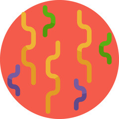 A vibrant icon showing colorful confetti and streamers, symbolizing joy and festivity, perfect for Mardi Gras-themed designs.