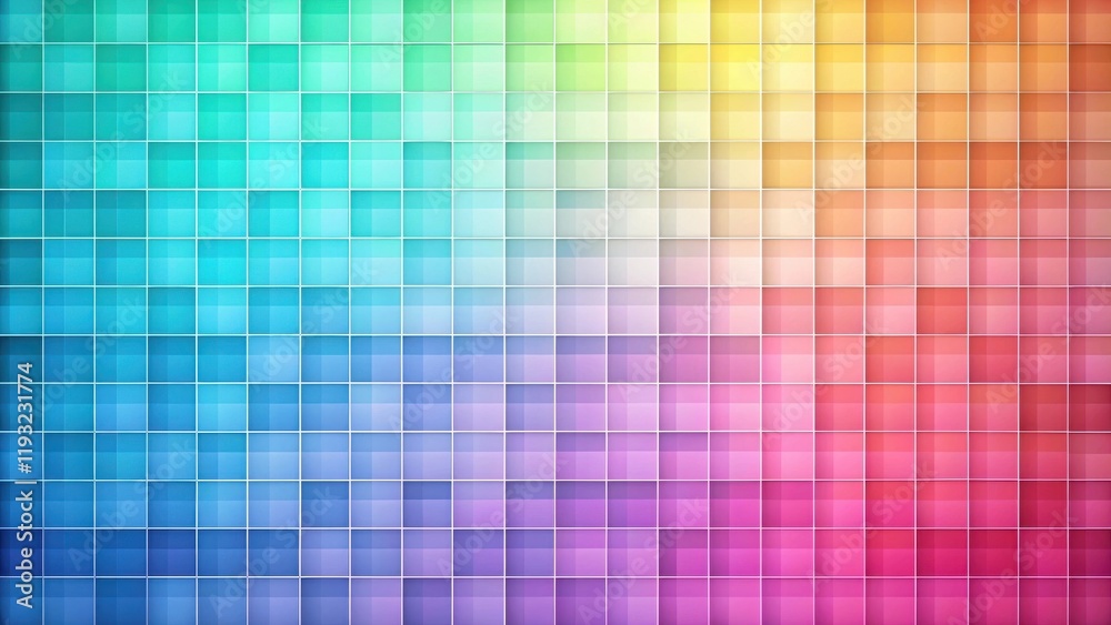 Poster abstract colorful grid pattern a vibrant mosaic of hues and shades