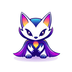 Obraz premium Colorful cartoon fox character in heroic pose digital art whimsical setting playful concept