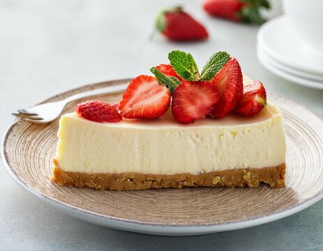 cheesecake with strawberries