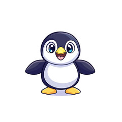 Obraz premium Cute penguin character digital art cartoon style vibrant colors playful atmosphere whimsical design
