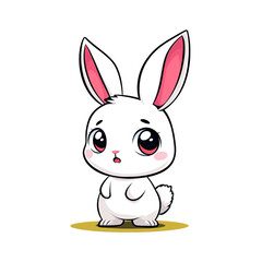Obraz premium Cute cartoon rabbit character playful scene digital art whimsical environment close-up view adorable concept