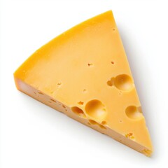 Savoring delicious cheddar cheese slice kitchen table food photography bright environment top view culinary delight, isolated on white background