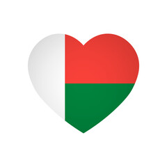 Madagascar flag - rectangle colorful flag representing a country cultural identity and heritage. The essence of national pride and unity. Attached by the corners in a paper album