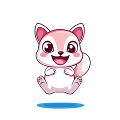 Obraz premium Playful cartoon animal character digital art creation vibrant colorful background whimsical style