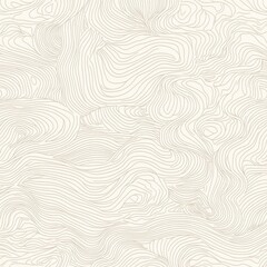 Abstract beige topographic lines, a calming, flowing seamless pattern