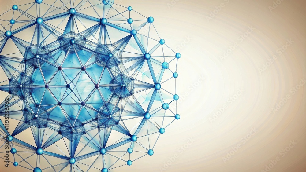 Poster abstract network sphere interconnected nodes and lines representing global communication and technol