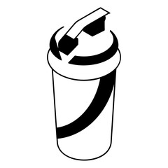 handheld mixer isometric vector icon, Healthy lifestyle symbol, Body Exercising Sign,Circuit training equipment illustration, protein shaker bottle concept