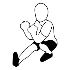 Body weight squat isometric vector icon, Healthy lifestyle symbol, Body Exercising Sign,Circuit training equipment illustration, Heart Pumping Workout concept