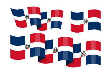Obraz premium Vector illustration of wavy Dominican Republic flag on transparent background