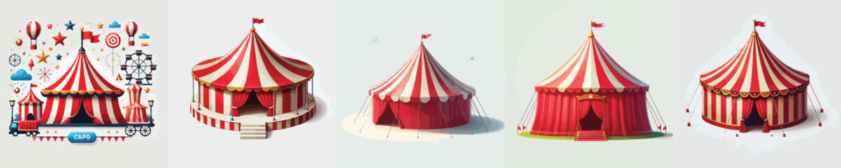 beautiful vector set of circus tents © sarah16blakeyxh2