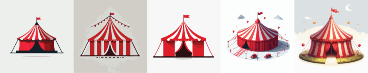 beautiful vector set of circus tents © sarah16blakeyxh2