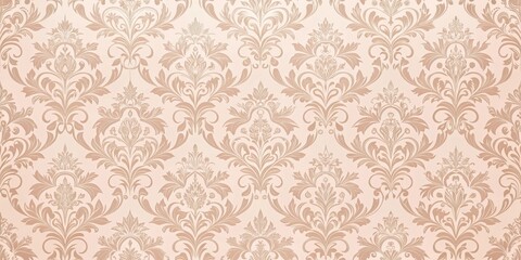 Fototapeta premium Elegant Damask Pattern, a Repeating Design of Intricate Floral Motifs in a Soft Peach Hue