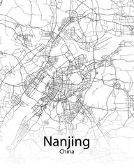 Nanjing Jiangsu China minimalist map