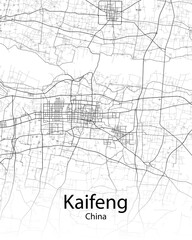 Kaifeng China minimalist map