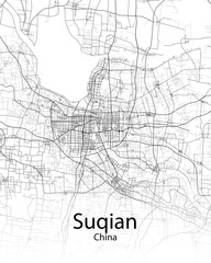 Suqian China minimalist map