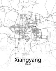 Xiangyang China minimalist map