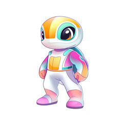 Colorful cartoon turtle astronaut fantasy world digital illustration vibrant environment whimsical viewpoint adventure concept