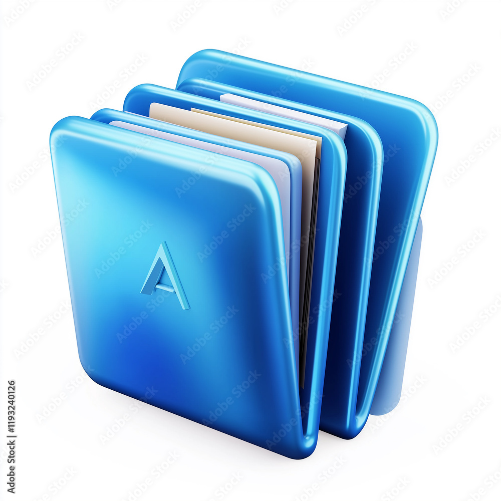Aufkleber Blue folder icon showing organized documents for easy access