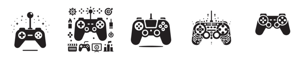vector set of silhouette joystick icons © sarah16blakeyxh2