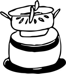 Camping. Hand drawn doodle sketch vector isolated. Mobil gas stove